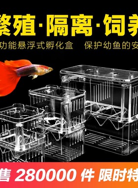 鱼缸隔离盒孔雀鱼热带鱼小鱼幼鱼孵化器鱼苗防逃逸高存活率孵化盒