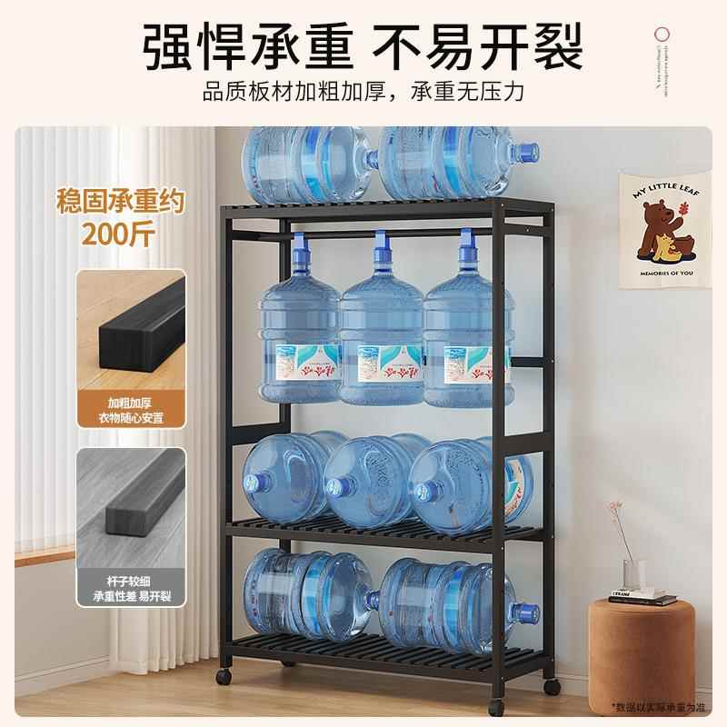 衣架家用代楠竹带轮简约落地挂衣架可移动卧简衣帽架现楠竹室衣易
