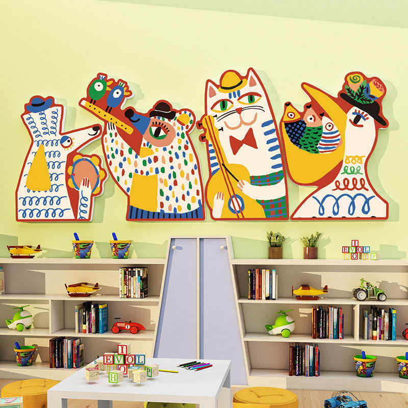 绘本馆环创画室布置美术教室文化墙面装饰画幼儿园主题成品黑板报,家居饰品,文化墙贴,淘宝优惠券,粉丝福利购,淘宝优惠卷