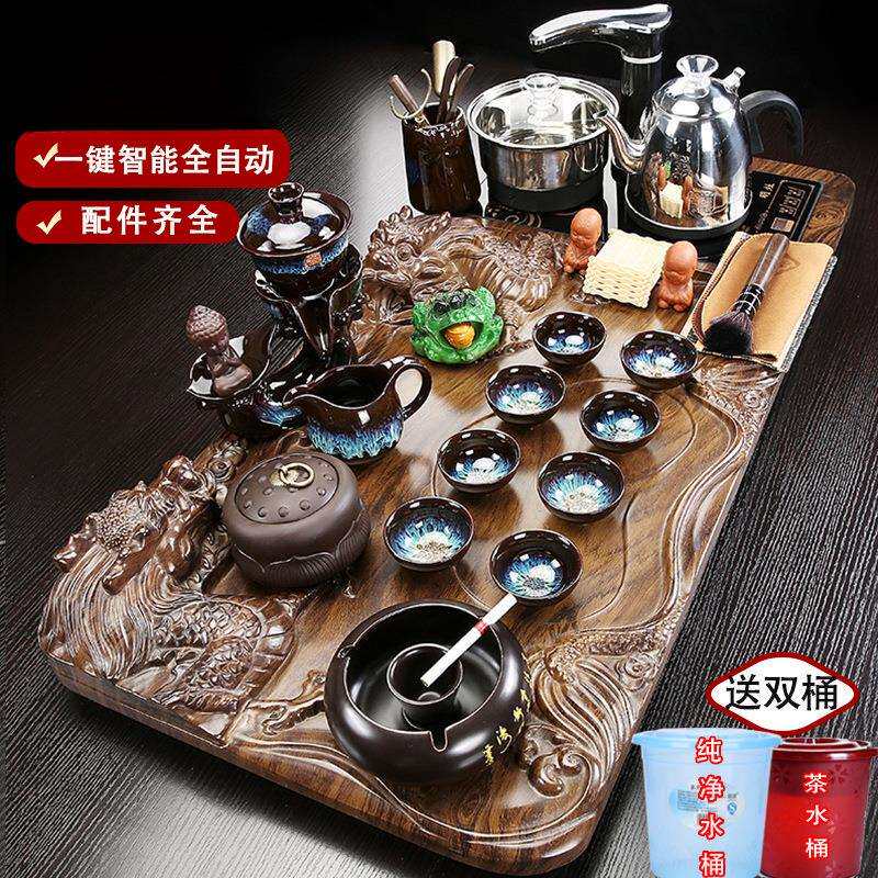 整套茶盘茶具套装家用客厅全自动上水一体功夫泡茶台简约
