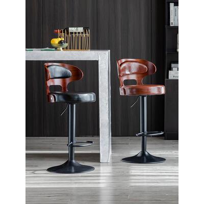 新木背酒吧椅轻豪华家庭高凳可调和旋转现代简单前台收银岛座位