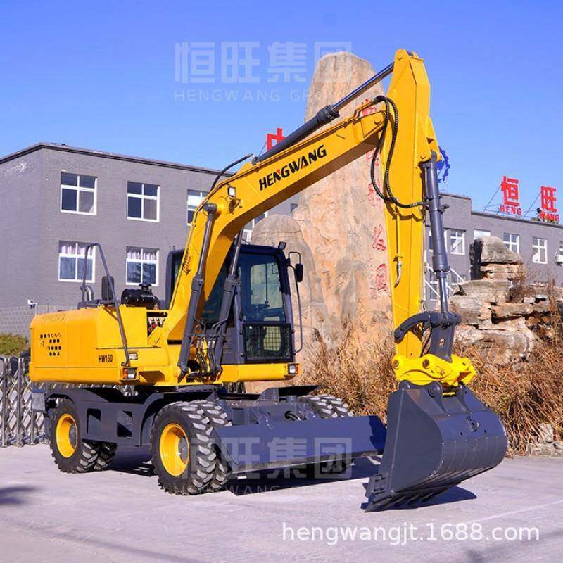 150轮式挖掘机小型农用工程钩机挖土机抓木机小挖机抓木器夹木机