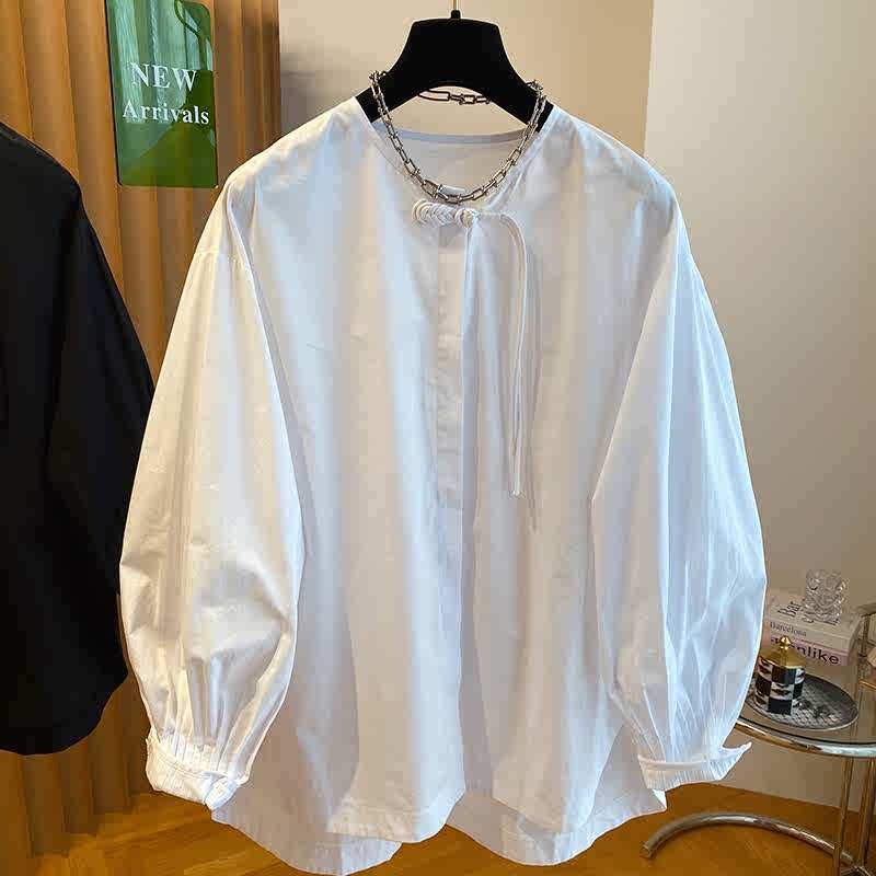 新中式国风盘扣衬衫女2025年春装新款白色设计感圆领独特别致衬衣,女装/女士精品,衬衫,淘宝优惠券,粉丝福利购,淘宝优惠卷