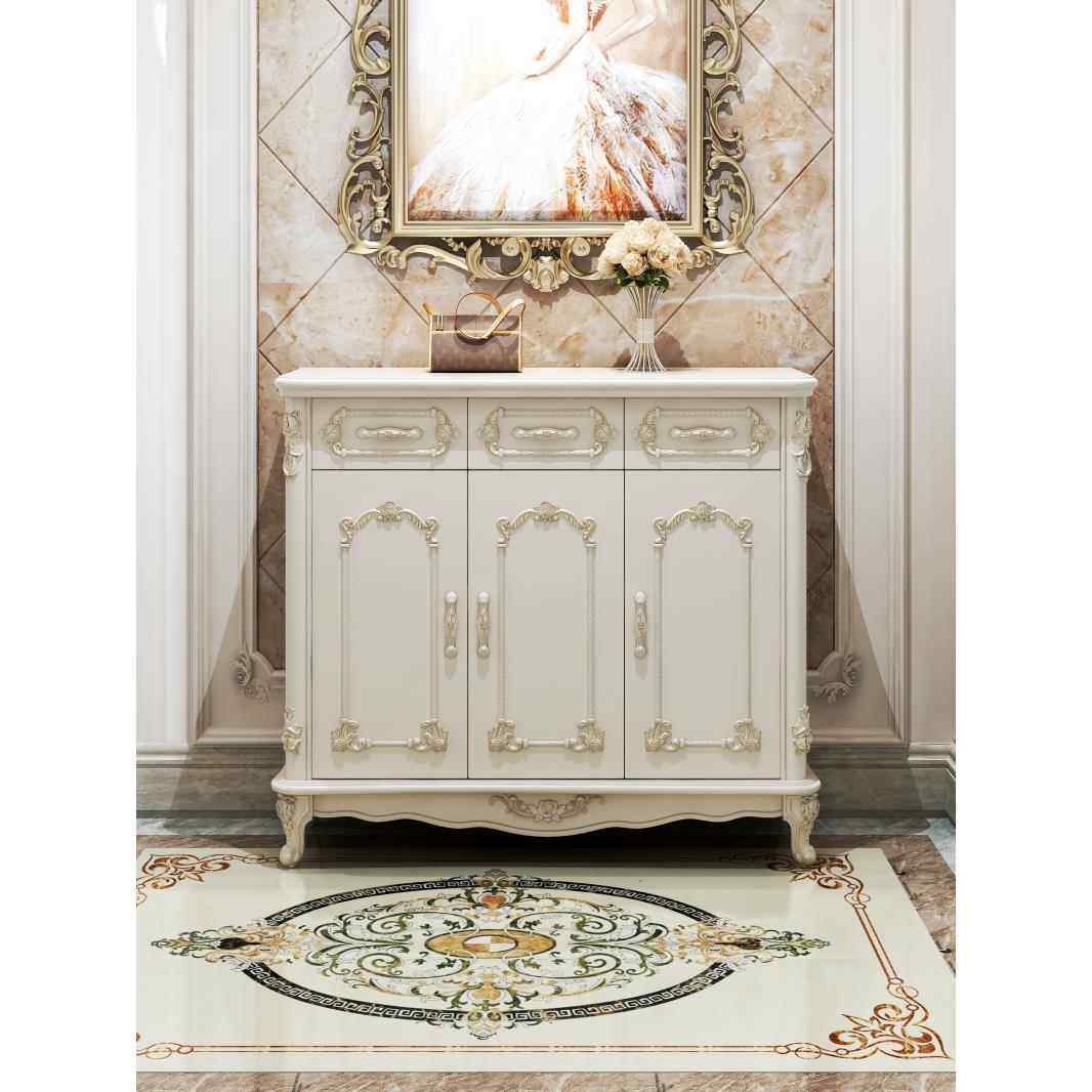 欧式鞋柜客厅门口鞋柜白色实木大容量门厅柜玄关柜简约家用储物柜