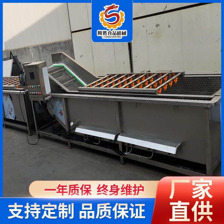 不锈钢雪梨清洗机 鼓泡式水果清洗机 全自动果蔬加工设备流水线