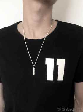 新款纯圆银柱印章项链 字定制姓名私章吊坠挂99刻9足银圆条件情侣