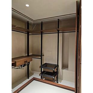 铝合金型材立柱式 铝立柱衣帽间 框架金属定制衣柜架砌墙环保开放式