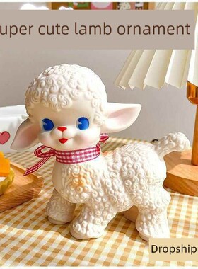 有趣的覆古昭和小羊ins风桌面摆件少女可爱办公室书桌家居饰品