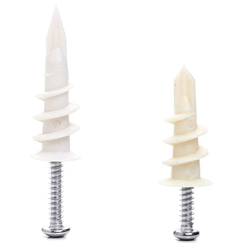 石膏板专用塑料膨胀管套装尼龙螺旋胀管胀塞混装膨胀螺丝批发