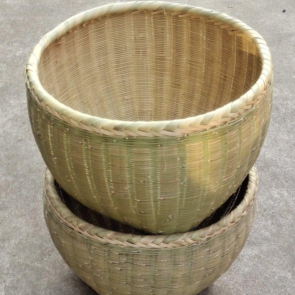 竹子箩筐农家手工大号竹编织品淘米箩篼粮食竹筐收纳篓喜事筐农用