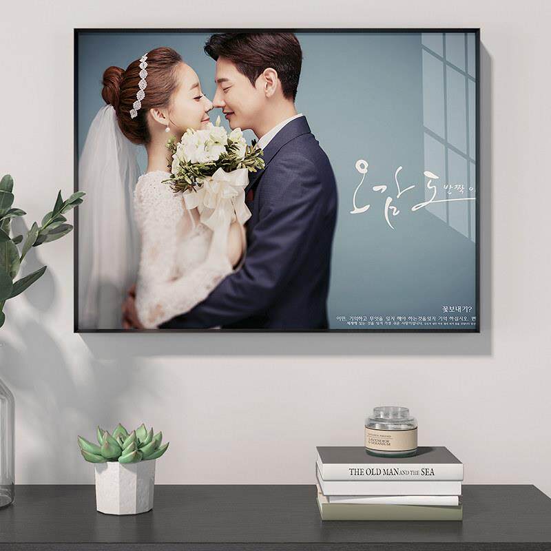 定制婚纱照相框挂墙打印照片加水晶相片放大结婚照全家福相簿制作