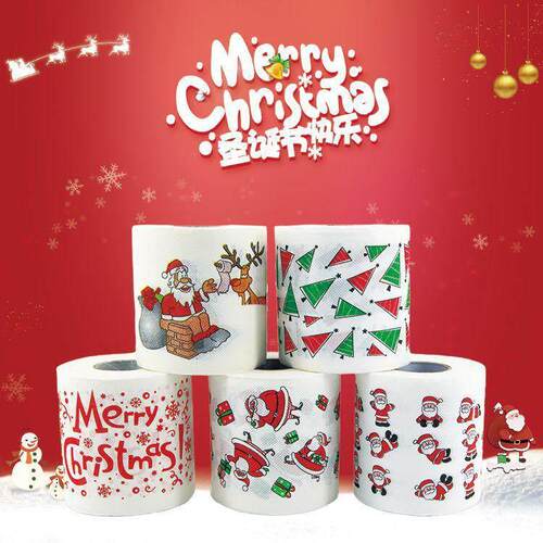Old man Christmas printed toilet paper roll toilet paper纸巾