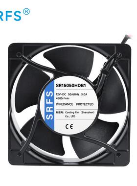 DC15050直流散热风扇150*150*50mm滚珠12V15cm通信机柜静音电柜