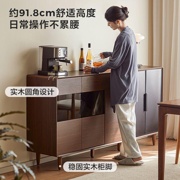 实木脚餐边柜客厅储物柜厨房茶水置物柜家用玄关柜木业