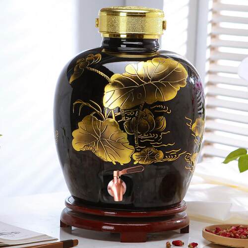 景德镇古董陶瓷酒缸10/20/ 30/25kg白酒缸酒缸密封气泡酒瓶空酒壶