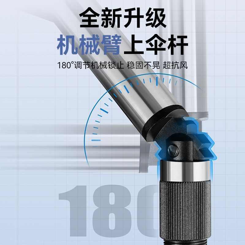 【全黑防晒】2025新款钓鱼伞加厚黑胶新型机械调节钓伞防晒折叠by