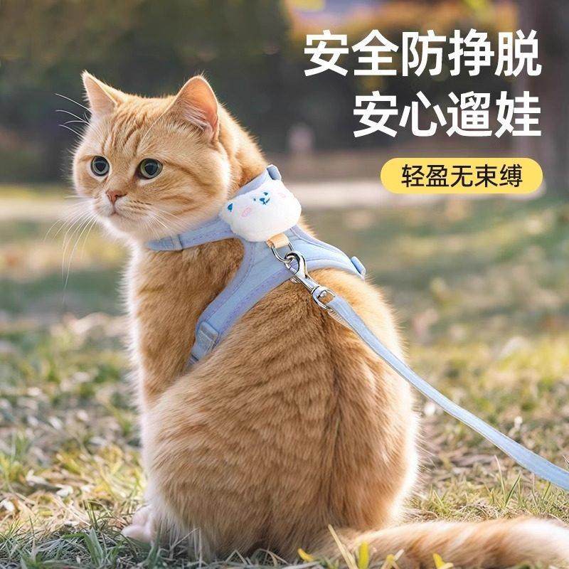 猫咪牵引绳防挣脱不勒脖外出专用小猫奶猫溜猫神器防丢胸背带链子,宠物/宠物食品及用品,猫牵引绳,淘宝优惠券,粉丝福利购,淘宝优惠卷