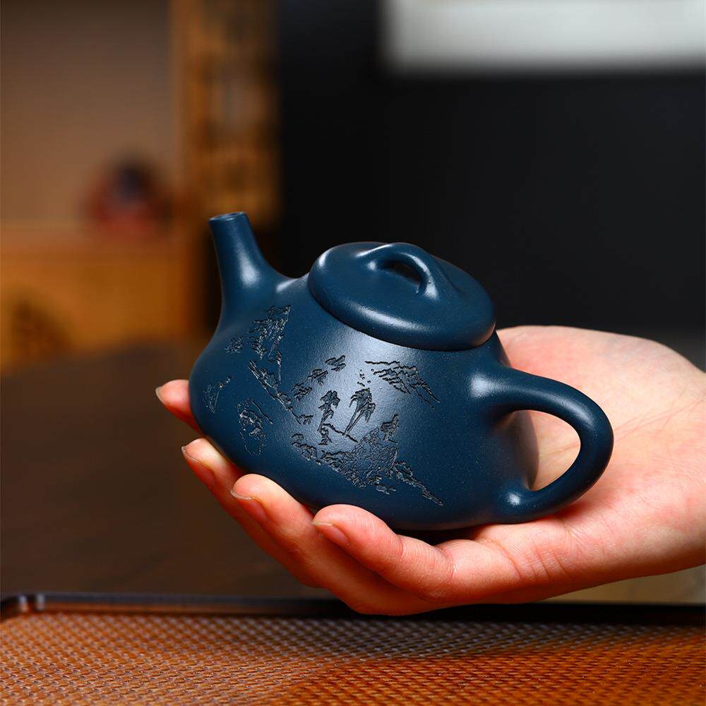 热销爆名壶家手工凤紫砂壶鸣子冶石瓢泡茶藏壶珍天青泥宜兴紫款砂