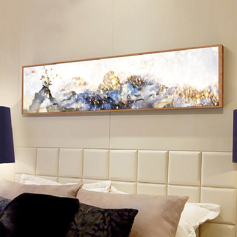 新中式卧室床头E-7016装饰画店房抽象画公室酒办背客景靠山招财装图片