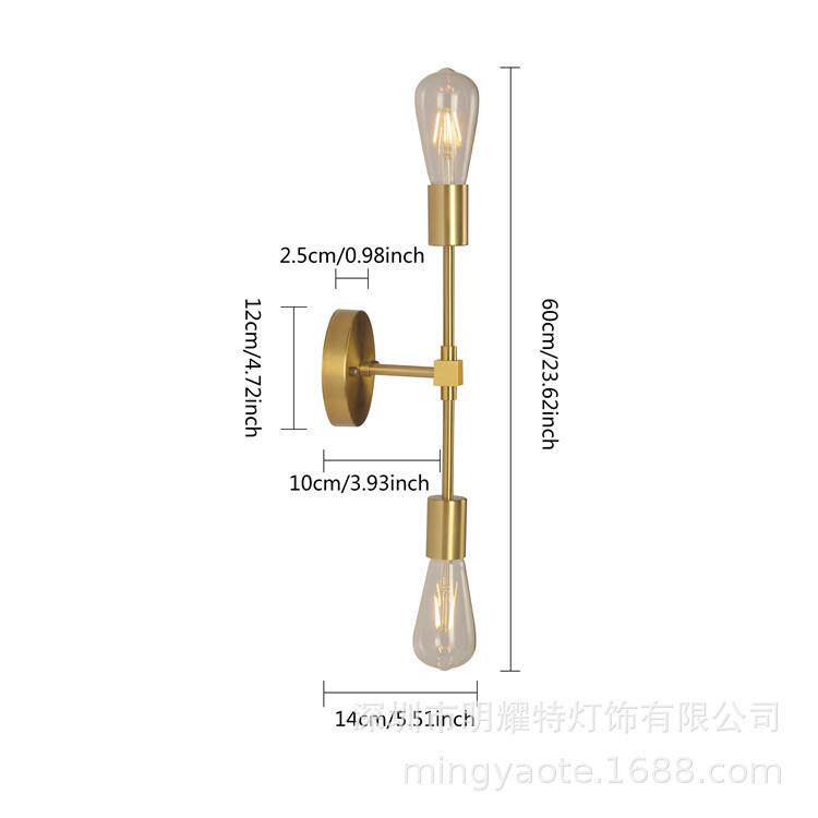 北欧简约复古双头可旋转式壁灯创意餐厅客厅背景墙过道玄关小壁灯