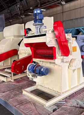 厂直供家树枝强制进料粉碎机树柠条NPA木粉材碎设备枝压辊强制进