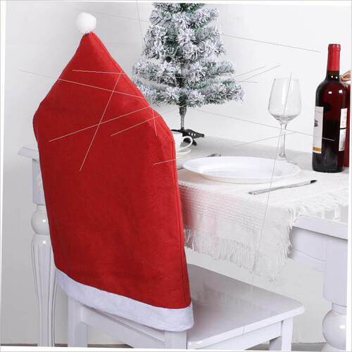 Christmas chair covers Red Santa hat Chair covers soft椅套