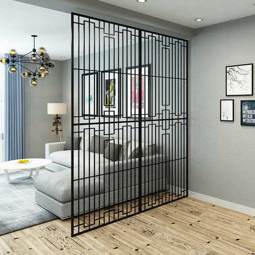 北欧入户铁艺屏风 客厅办公室隔断屏风 简约家用卧室房间装饰屏风