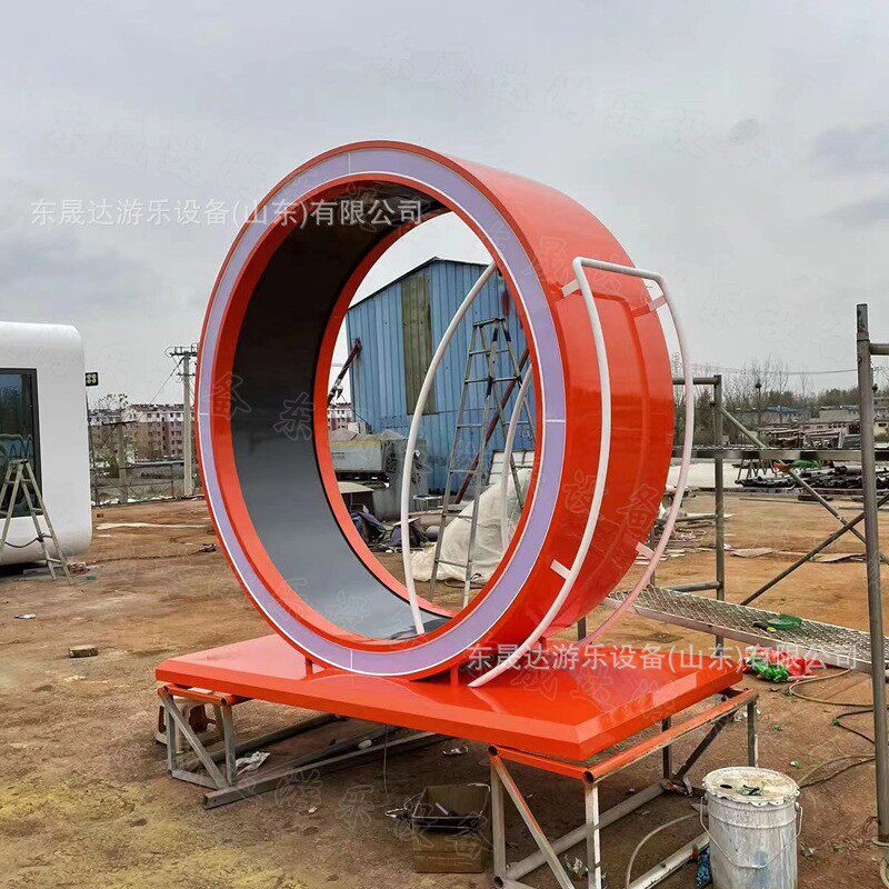 网红不锈钢跑步机 户外农庄景区滚筒亲子互动和无动力游乐设备
