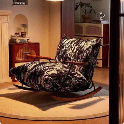 中古风懒人沙轻奢发古水墨布未知艺复设计家用室阳台简约卧休闲摇