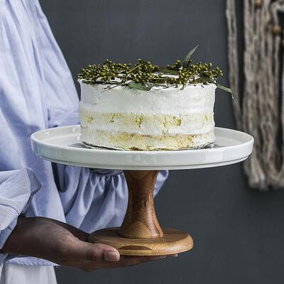 Cake dessert stand display rack snack tray with glass cover