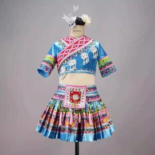 彝家妞妞舞蹈演出服苗族表演服少数民族舞蹈服彝家妞妞表演服彝族