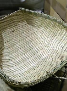 竹编制品筲箕采摘蔬菜收纳筐簸箕农家家用淘米洗菜盆沥水筐圆形