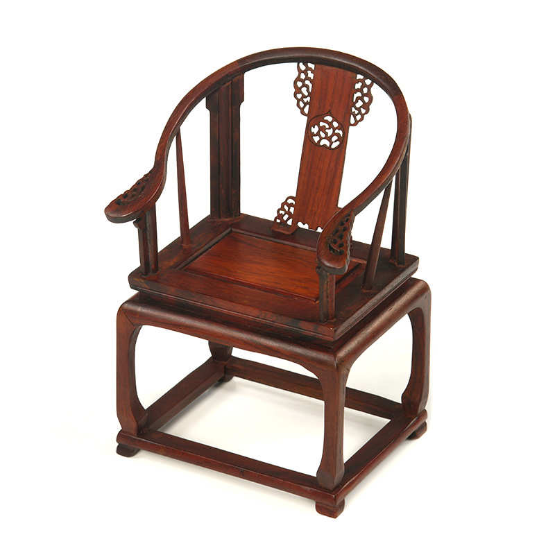 红酸枝皇宫圈椅红酸枝微型小家具模型红木摆件明清古典红木工艺品