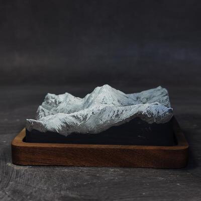 正品冬官手作 水泥珠膏车载雪扩香石摆件香石薰山穆朗玛峰模型饰