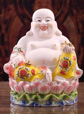 陶瓷弥勒佛像大肚笑佛笑口弥勒佛高档家居客厅摆件多款式