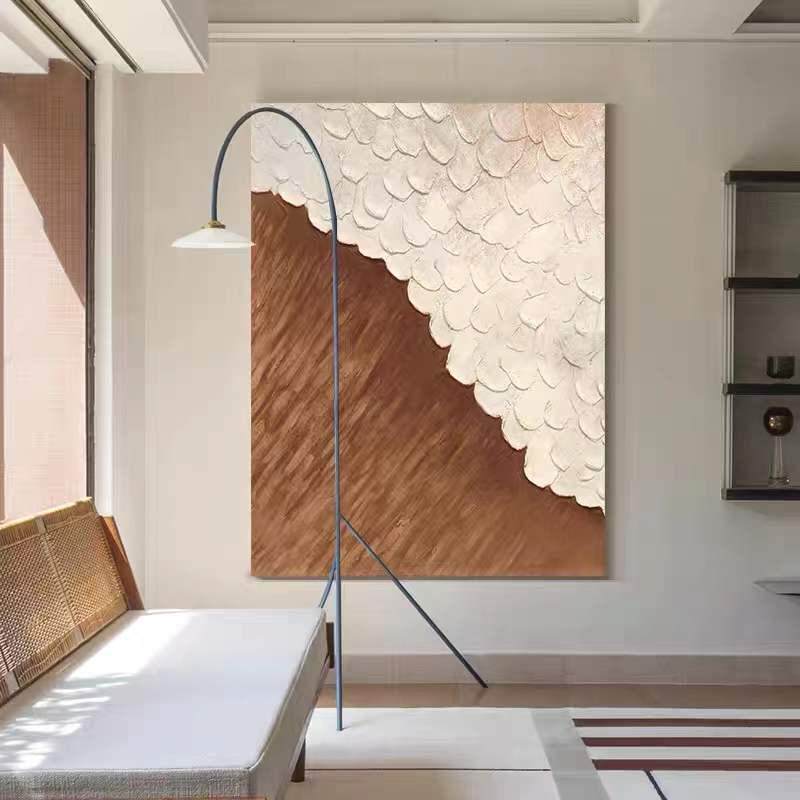 纯手绘油画潮汐侘寂风客厅沙发背景墙壁画抽象玄关装饰画走廊挂画