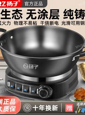 扬子电炒锅铸铁无涂层不沾锅蒸煮炖焖一体式电锅家用炒菜电火锅