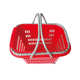 超市购物篮 手提篮 拉杆篮 方正圆 堆叠式 7四轮35L 叠篮