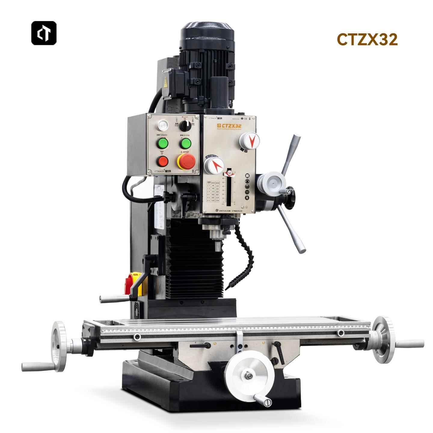 CTZX32三相变频版220v输入工业级台式钻铣床钻铣床攻丝机铣床