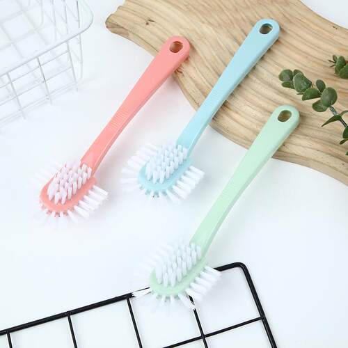 Durable household long-handled five-sided shoe brush, soft b