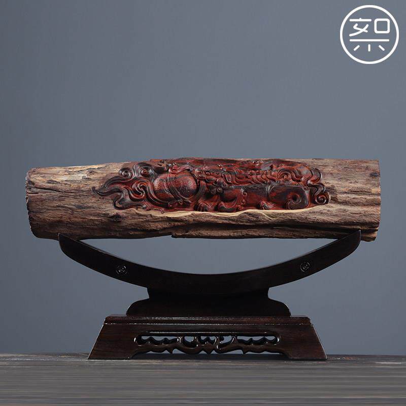 絮旧 横财摆件 印度小叶紫檀木雕工艺品家用客厅玄关招财中式覆古