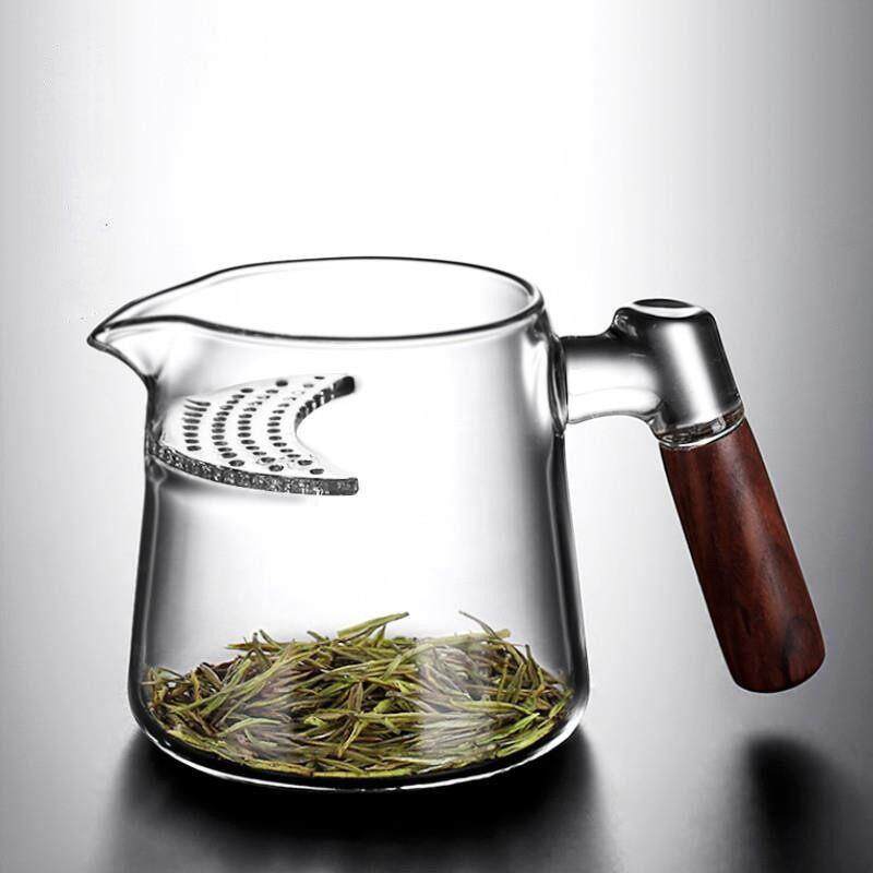 加厚玻璃月牙公道杯带过滤网一体茶壶泡绿茶器分茶杯茶具茶水分离