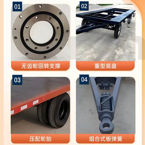 平板拖车厂家搬运仓储运输货物周转叉车工业牵引平板车工具车