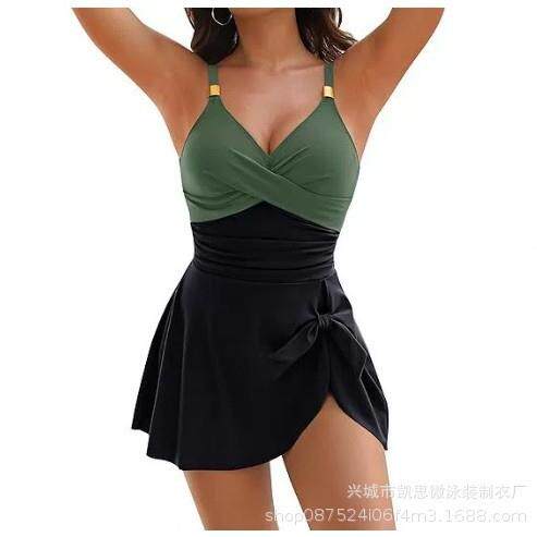 Conservative one-piece women's skirt style slimming