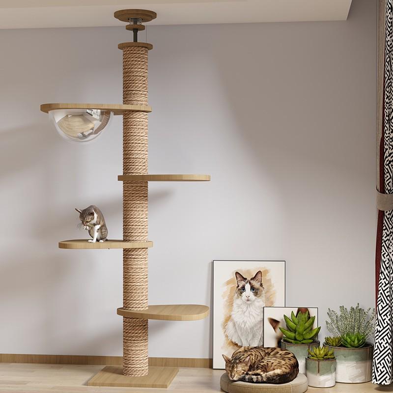 通天柱猫爬架猫窝猫树一体猫咪玩具猫抓板剑麻大型猫架实木猫跳台