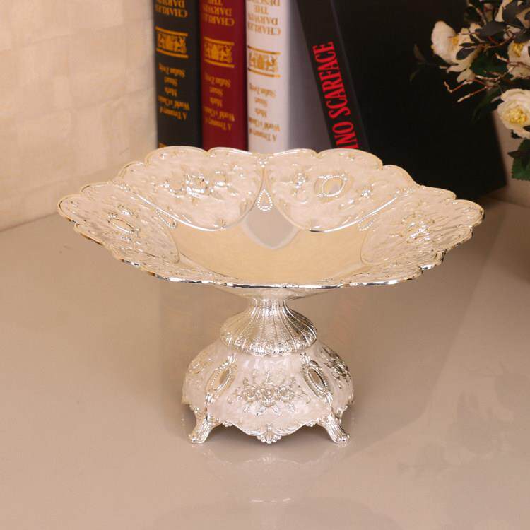 新款欧式果酒店金属水果盘高档夜盘总会k合金tv包厢摆台干果盘小