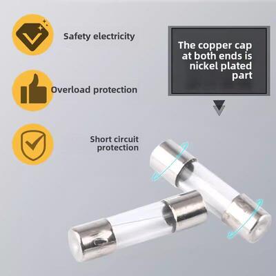 玻璃管保险丝5x20mm熔断器0.1A 0.5A 1A3A5A6.3A适配SAKSI 4N端子