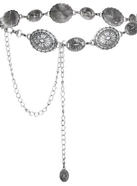 Western Metal Concho Belt Women Cowgirl Chain Belts Dress