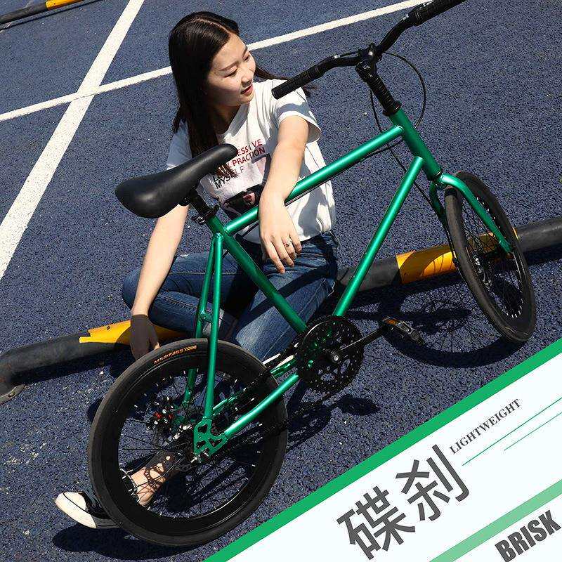 公路自行车实心胎单车活飞倒刹双碟刹20寸小型公路车