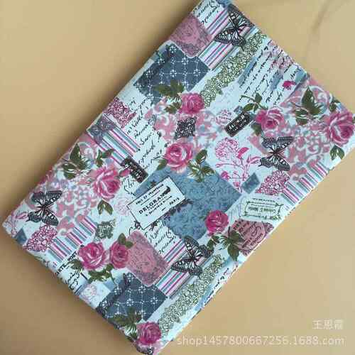 亚麻面料 麻布印花 亚麻坯布 工艺品布 背景布 蝴蝶玫瑰